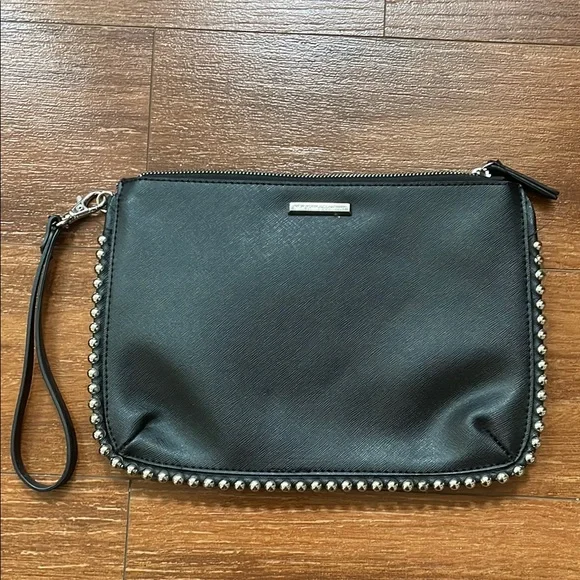 Chic Black Clutch with Silver Accents - Picture 2 of 4